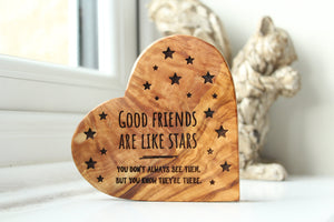 Good Friends Olive Wood Heart