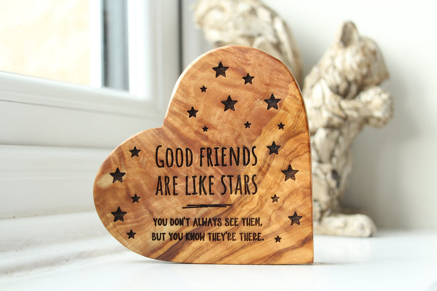 Good Friends Olive Wood Heart