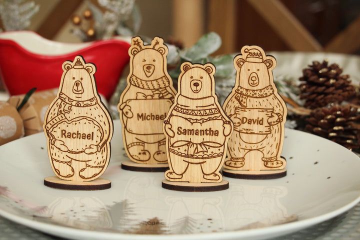 Personalised Christmas Bear Place Names