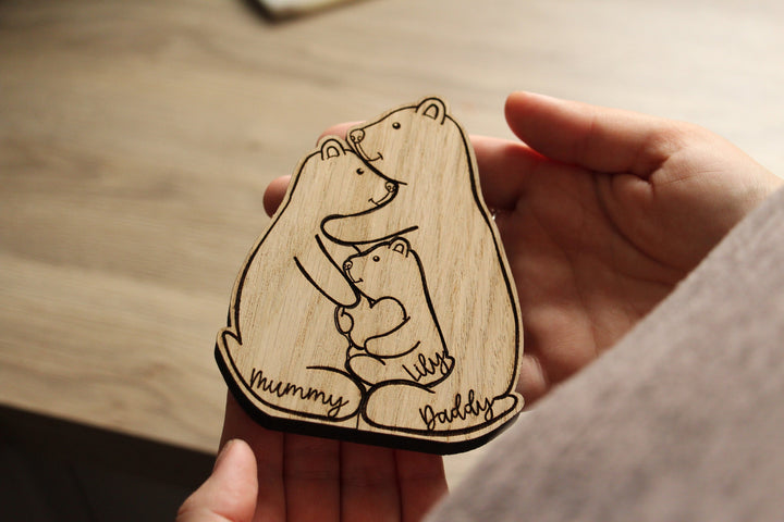 Personalised Bear Family Ornament
