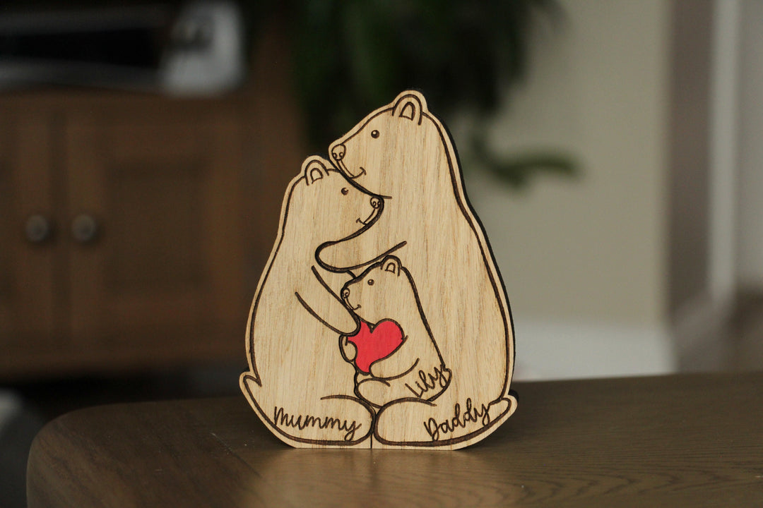 Personalised Bear Family Ornament