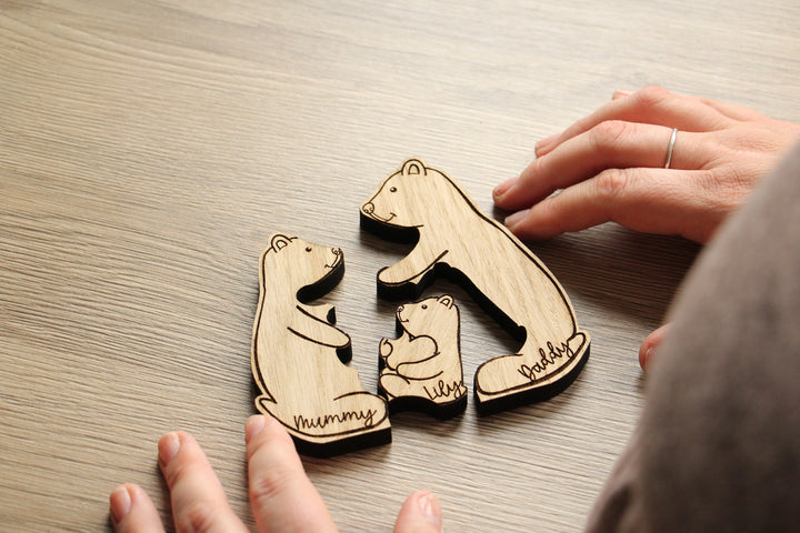Personalised Bear Family Ornament