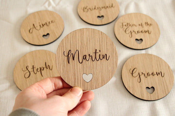 Personalised Wooden Heart Coasters