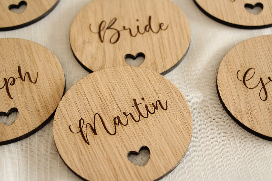Personalised Wooden Heart Coasters