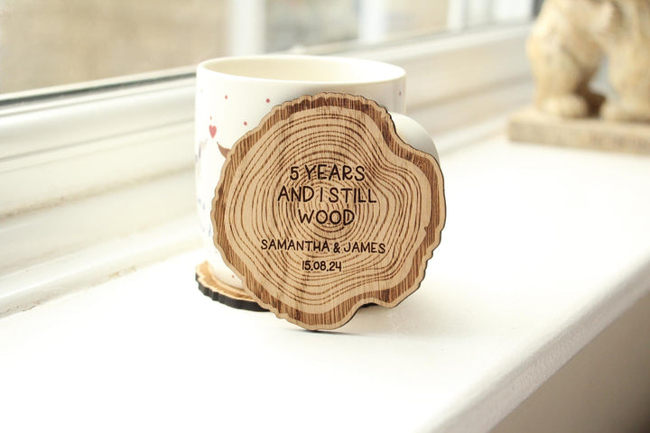 '5 Years And I Still Wood' Coasters