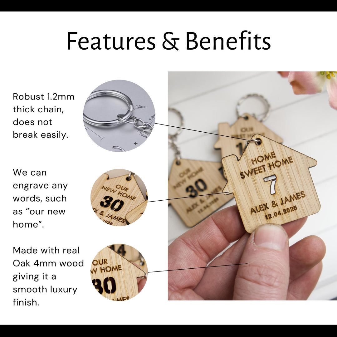 Number Housewarming Keyrings