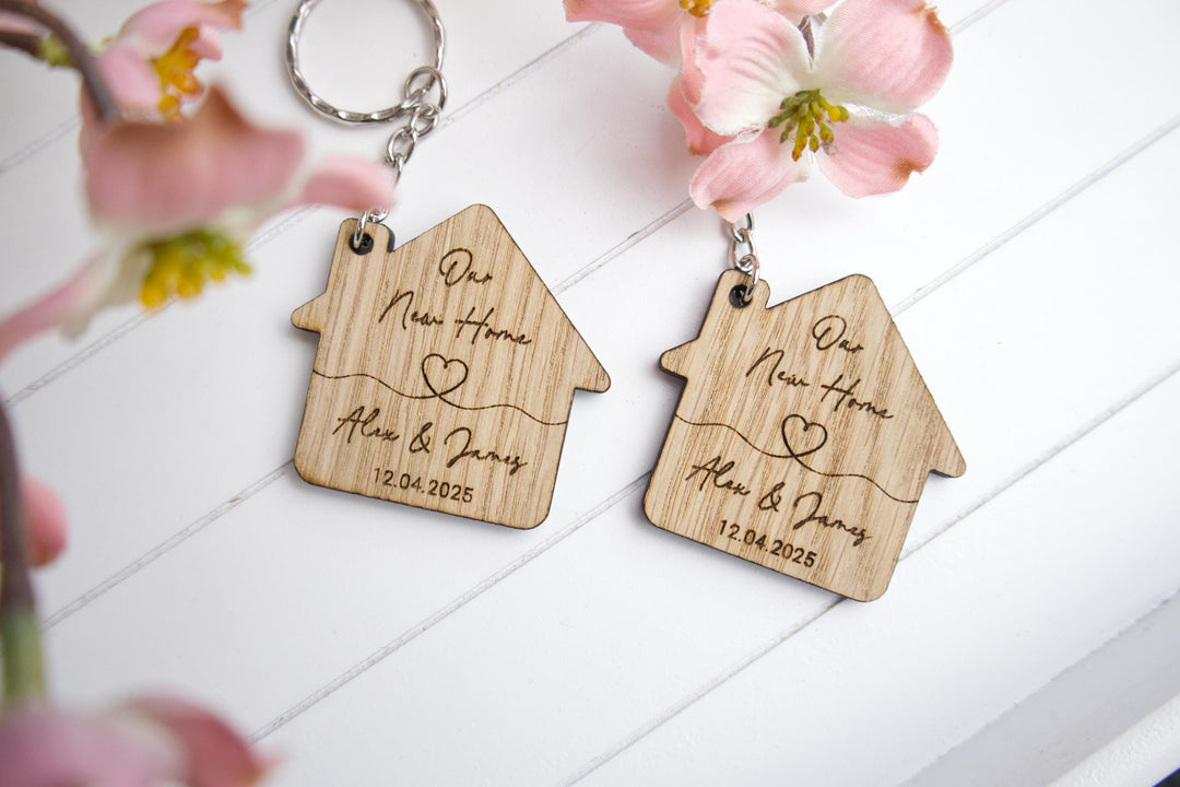 Heart Scribble Housewarming Keyrings