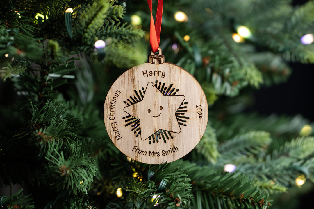 Wooden Star Bauble Gift For Pupils