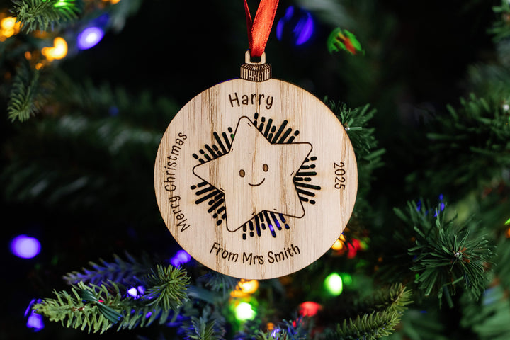 Wooden Star Bauble Gift For Pupils