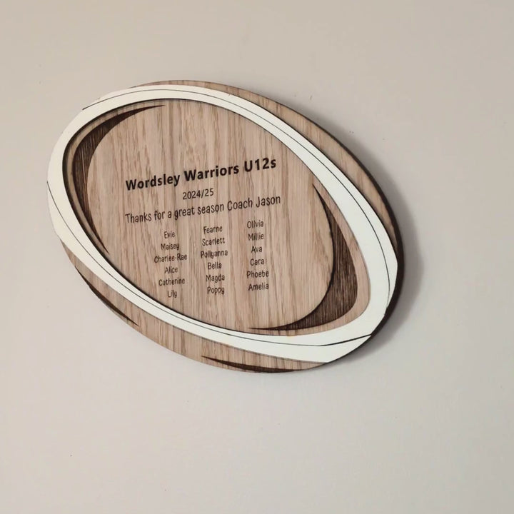 Plaque d'appréciation de l'entraîneur de football