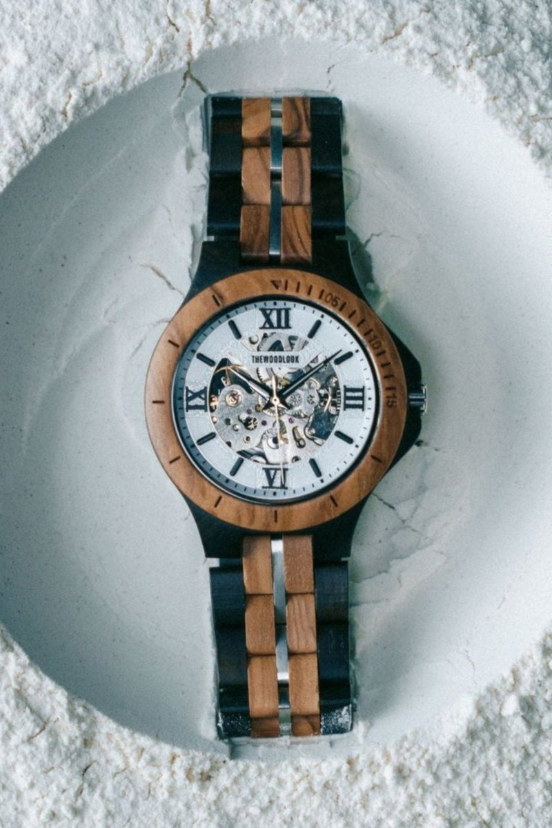 Barcelona mechanical wooden watch